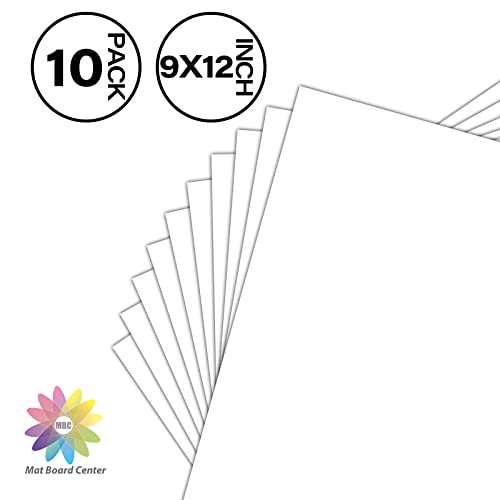 Mat Board Center 9x12 Backing Boards, 10 Pack White Backboards for Frames - size: 9x12