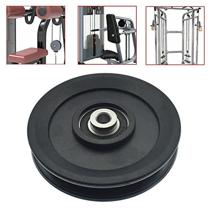 Universal 4.5" Nylon Gym Cable Pulley Wheel Traction Bearing Pulley Wheel