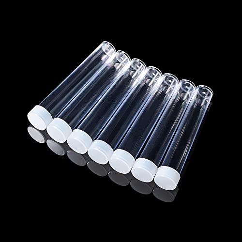 Craftdady Clear Plastic Tube Bead Chunky Bamboo Tube Beads 100Pcs Transparent Storage Test Tubes with Caps 78x13mm (3.07x0.5 inch) - color: 100pcs Tubes,78x13mm, Clear