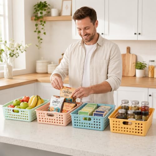 6 Pack Turn‑in Paper Trays for Classroom, Morandi - color: Morandi