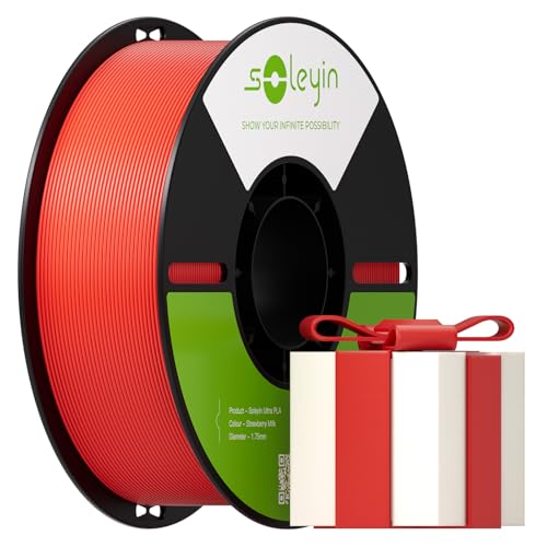 Soleyin PLA Filament 1.75mm, Neatly Wound 3D Printer Filament 1kg Spool (2.2lbs), Dimensional Accuracy ±0.02mm, Strong Toughness & No Warping, 3D Printing Filament Fit Most FDM 3D Printers,Red - color: 1kg Pla Red, size: Pla