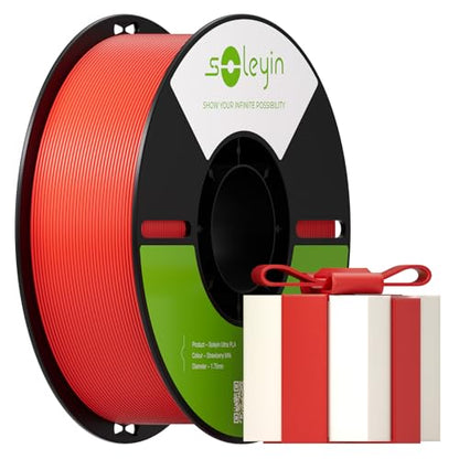 Soleyin PLA Filament 1.75mm, Neatly Wound 3D Printer Filament 1kg Spool (2.2lbs), Dimensional Accuracy ±0.02mm, Strong Toughness & No Warping, 3D Printing Filament Fit Most FDM 3D Printers,Red - color: 1kg Pla Red, size: Pla