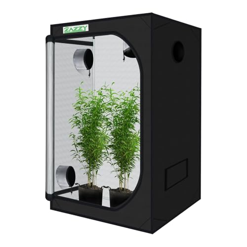 zazzy 4x4 Grow Tent, 48"x48"x78" 600D Mylar Growing Tents for Indoor Plant - size: 48"x48"x78"