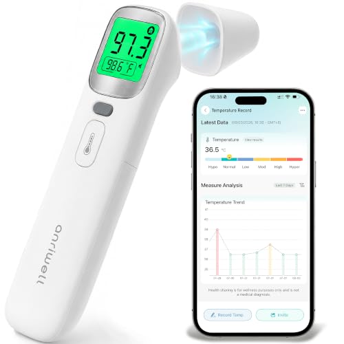 Baby Thermometer with Bluetooth App Tracking for Adults and Kids