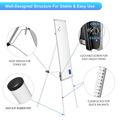 Maxtek Easel Whiteboard 40 x 28 in, Stand Tripod with Height Adjustable - style: 40x28 White