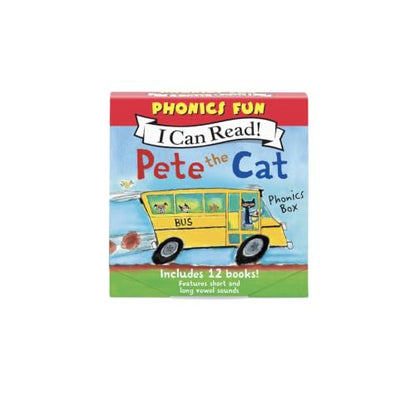 Pete the Cat 12-Book Phonics Fun!: A Box of 12 Mini-Books Featuring Short and Long Vowel Sounds – Expert-Reviewed Beginning Readers for Kids (Ages 3-6) (I Can Read Phonics Fun)