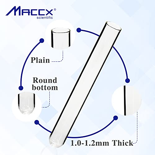 25ml Sturdy Glass Test Tubes, 20x200mm, Pack of 20, Borosilicate Glass Material, TTG025-020 - style: 20pcs of Vol.25ml(20x200mm)
