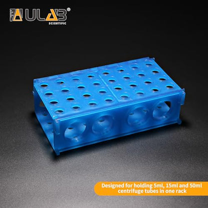 ULAB Plastic Multipurpose 3-Way Centrifuge Tube Rack Set, 2 Colors Red Blue, PP Material, Suitable for Tubes of Dia.≤30mm, UTR1017 - style: 3-Way Centrifuge Tube Rack, Red & Blue