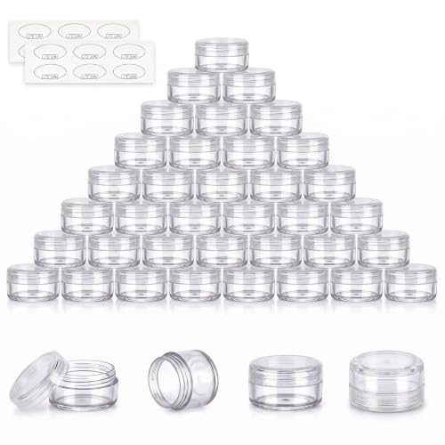 3 Gram Sample Containers with Lids, 50 Count, Clear Lid - color: Clear