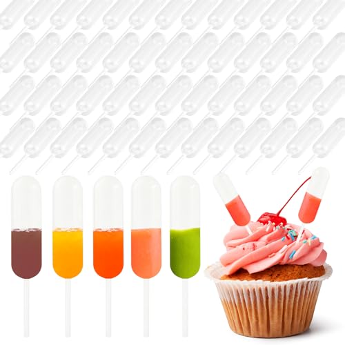 100 Pcs 4ml Jam Dropper Straw, Plastic Pipettes Dropper for Cupcakes