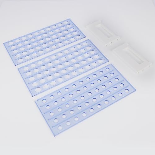 Labasics Test Tube Rack, 3-Tier Detachable Blue Plastic Test Tube Rack Tube Holder Stand Rack for Laboratory Scientific Experiments, 0.51 in 50-Place - size: 0.51 in