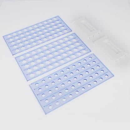Labasics Test Tube Rack, 3-Tier Detachable Blue Plastic Test Tube Rack Tube Holder Stand Rack for Laboratory Scientific Experiments, 0.51 in 50-Place - size: 0.51 in