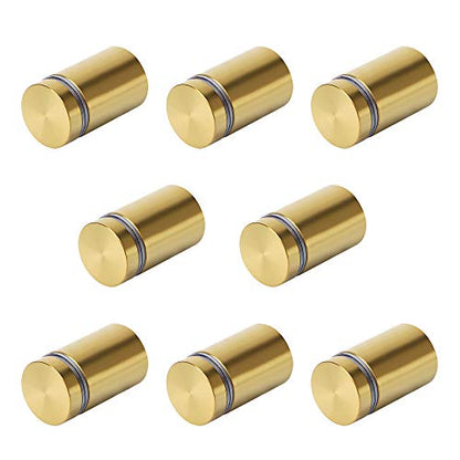 Alise 3/4"x1" Sign Standoff Screws,Wall Mount Glass Standoff,Pack of 8 - color: Gold, size: (8P)19x25mm