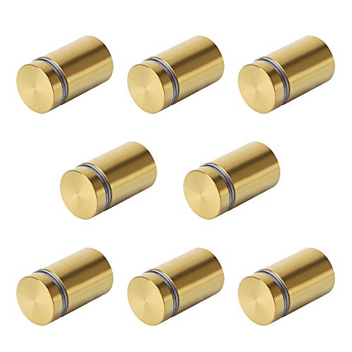 Alise 3/4"x1" Sign Standoff Screws,Wall Mount Glass Standoff,Pack of 8 - color: Gold, size: (8P)19x25mm