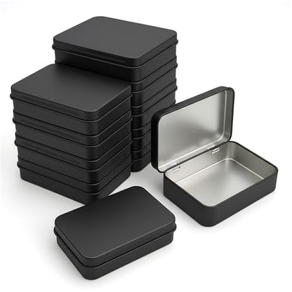 12-Pack Black Hinged Tin Boxes for Model Parts - color: Black, size: 12 Pcs 4.5" x 3.5" x 0.9"