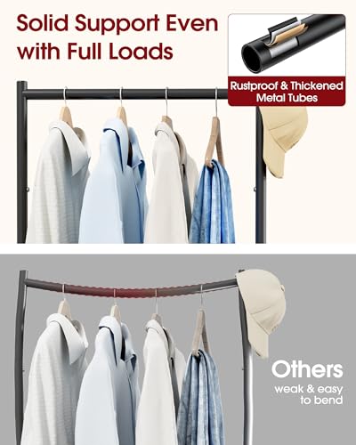 Sakugi Laundry Clothes Rack with Basket & Wheels, 16.6x12.6x68.9, Black