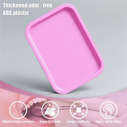 Dental Procedure Tray - Autoclavable Flat Instrument Organizer for Clinics, Labs, and Offices, Reusable, 13.4"L × 9.6" W × 2" (1, Pink) - color: Pink