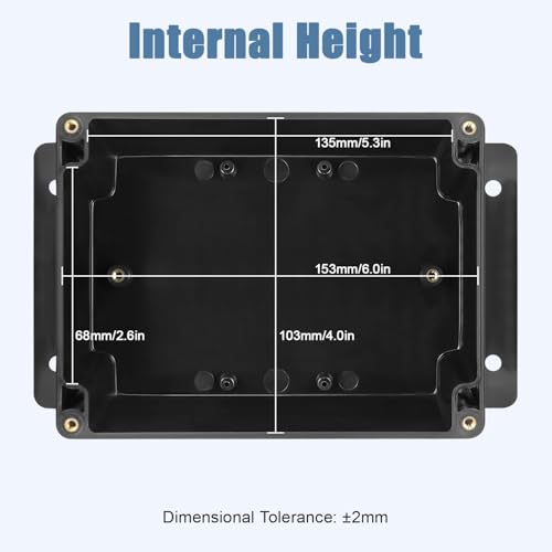 Project Box IP65 Waterproof ABS Plastic Electrical Junction Box with Clear Cover Enclosure with Fixed Ear, Black 6.2"x 4.2"x 3.5"(160x110x90mm)(Pack of 1) - color: 1 pack, size: 6.2"x 4.2"x 3.5"