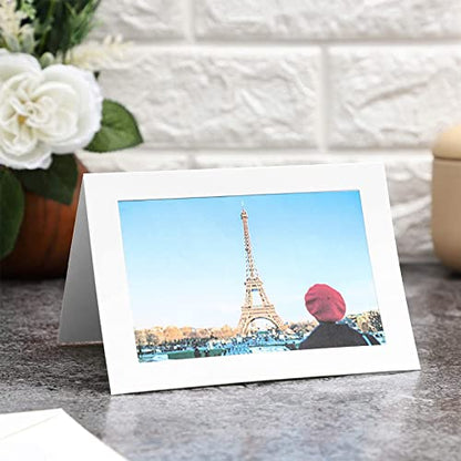Best Paper Greetings 48 Pack Photo Frame Cards 4 x 6 inch with Matching Envelopes, Blank Paper Picture Holder Cards for DIY Birthday & Anniversary Photo Greetings