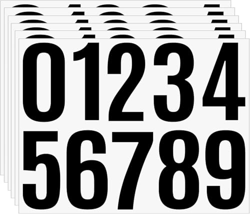 6 Sheets Mailbox Number Stickers 4 Inch Vinyl Decals Set – Waterproof Self Adhesive 0-9 Numbers for Address Signs, House Door, Trash Can Labels, Garage Box, Outdoor Business Marking (4 Inch)(Black) - color: black