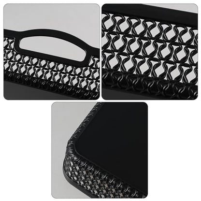 Set of 6 Large Plastic Storage Basket Tray, Black Shallow Paper Basket with Handle - size: Large