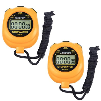 2 Pack Stopwatch Sport Timer, Simple Stop-Watch - color: Orange