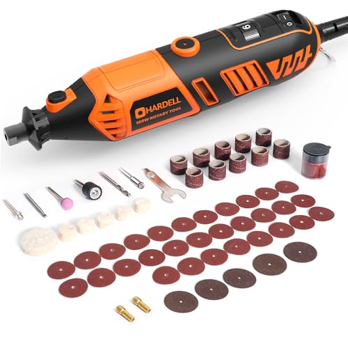 HARDELL 180W Corded Rotary Tool Kit, 8000-35000 RPM 61 Accessories for DIY - color: Orange