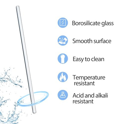 15 Pack 8mm Glass Stirring Rods, 12 Inch Borosilicate Rods for Lab - size: 12 inch 8 mm