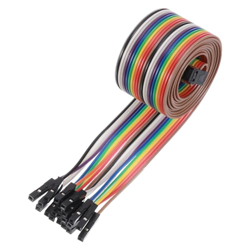 MECCANIXITY 1 Pcs IDC Rainbow Wire Flat Ribbon Cable FC-Female to 20P 39.3 Inch Length 2.54mm Pitch Breadboard Jumper Wires for Electronic Projects - size: 39.3 Inch, style: 20 Pin