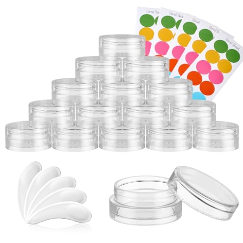 Eternal Moment 50 Pack 3G Sample Containers with Lids Cosmetic Small Jars - color: Clear Lid, size: 0.1 Ounce