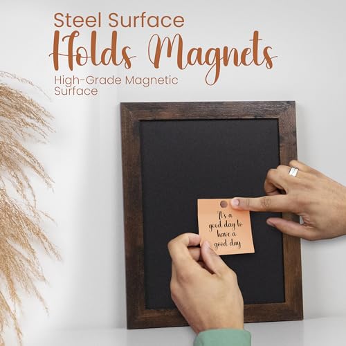 Loddie Doddie Magnetic Chalkboard Calendar, Magnetic Board, 11"x14" - color: Rustic Frame, size: 11"W x 14"H