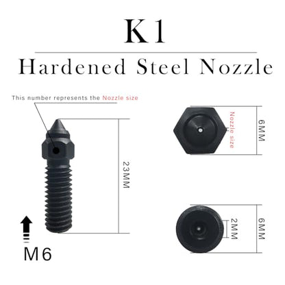 K1 Nozzles Hardened Steel 3D Printer Extruders Nozzles - size: K1 Hardened Steel, style: Kit: Various Nozzles