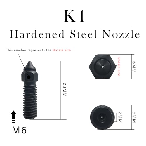 K1 Nozzles Hardened Steel 3D Printer Extruders Nozzles - size: K1 Hardened Steel, style: Kit: Various Nozzles