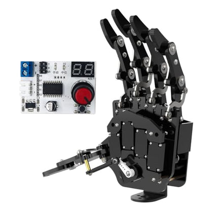 Robot Hand Five Fingers Solely Movement Bionic Robot Mechanical Arm DIY - Left Hand with Servo Tester - style: Left Hand with Tester