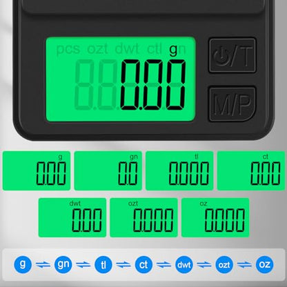 Digital Pocket Scale 1000g x 0.01g, Diyife Portable Precision Gram Scale - color: Black