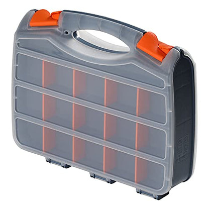 Utoolmart Tool Box Tools Organizer, Plastic Hardware Box Storage with Tray and Organizers Includes Removable Parts Boxes,for Hardware, Screws, Bolts, Nuts 12.2 x 10.2 x 3 inches Translucent 1Pcs - size: 1pcs Clear