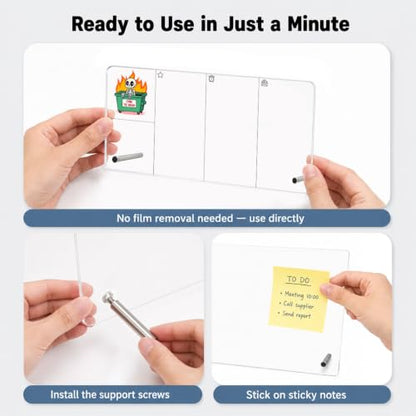 Skull Memo Board Living The Dream Funny Office Acrylic Monitor Memo Board - color: Living the Dream