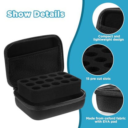 Teenyyou 15 Slots Peptide Case for Fridge Fits Standard 10ml Vials - color: Black, size: 15 Slots, style: Solid