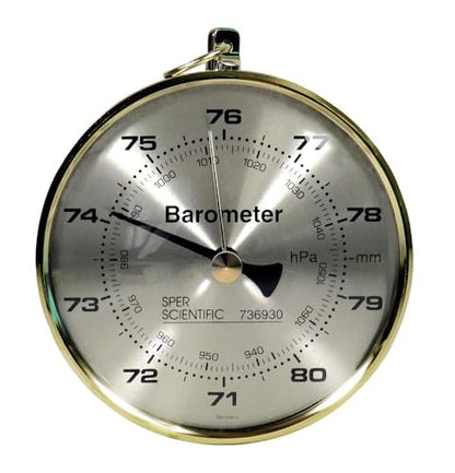 Sper Scientific Dial Barometer 736930 - Compact & Lightweight Dual-Scale Barometer Provides Accurate Readings in hPa and mm - for Classroom, Lab & Industrial Use - 2 pc - size: 2 Pack