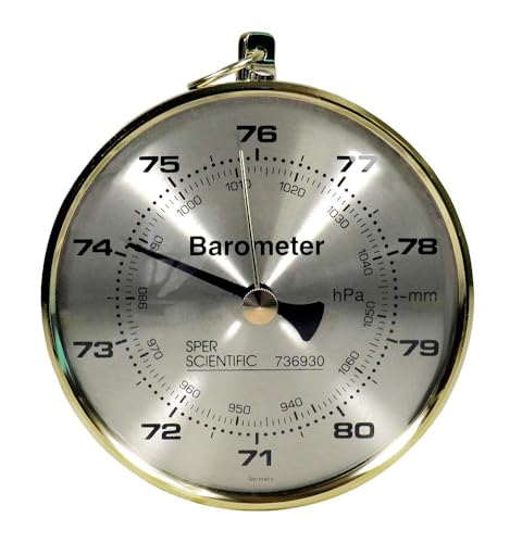 Sper Scientific Dial Barometer 736930 - Compact & Lightweight Dual-Scale Barometer Provides Accurate Readings in hPa and mm - for Classroom, Lab & Industrial Use - 4 pc - size: 4 Pack