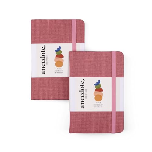 Anecdote Journal Notebook (5.5"x3.5" Pocket Size) 192 Lined Pages Hardcover - color: Blossom Pink, size: 2-Pack (5.5" x 3.5")