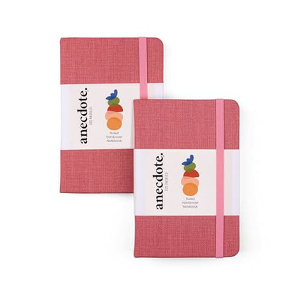 Anecdote Journal Notebook (5.5"x3.5" Pocket Size) 192 Lined Pages Hardcover - color: Blossom Pink, size: 2-Pack (5.5" x 3.5")