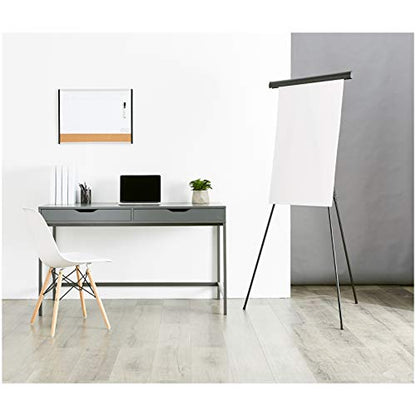 Amazon Basics High Boardroom Aluminum Flipchart Whiteboard and Display Easel Stand with Adjustable Height Telescope Tripod, 35 x 2 x 28 Inches, Black - style: Lightweight Board Easel