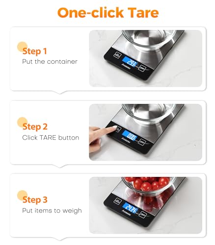 Atogou Food Scale Rechargeable - 33lb Digital Kitchen Scale Ounces Grams - color: Grey