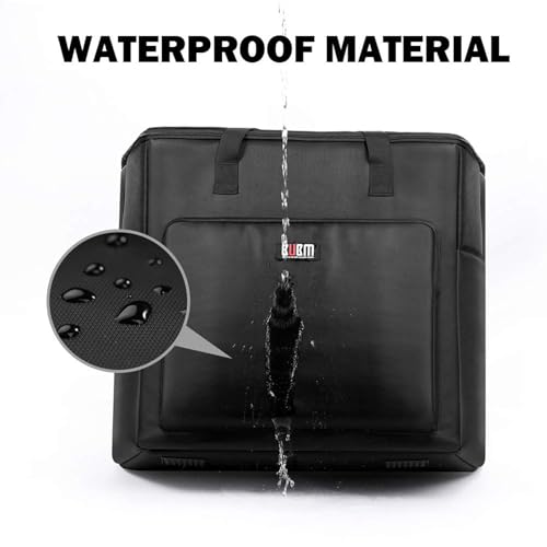 BUBM Desktop Computer Carrying Case, Padded Nylon Carry Tote Bag for Transporting Computer Tower PC Chassis,Monitor(Up to 27 inch),Keyboard,Cable and Mouse