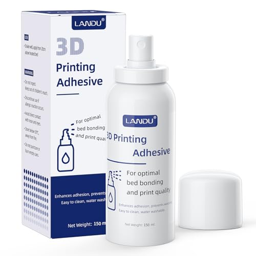 LANDU 3D Printing Adhesive, 3D Printer Build Plate Bed Adhesive Glue Reduces Warping for ABS, ASA, PLA, and PETG Filament Suitable for Various 3D Printing Beds, 3D Glue for 3D Printing - 150ml - size: 1 PACK