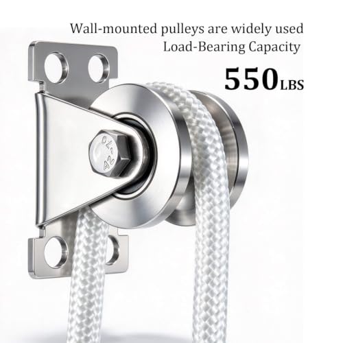 Cable Pulley Wheel Wall Mount, Duplex Bearings, Stainless Steel Rope Pulley for Pulley System, Sliding Gate, 2 Pack - size: 32mm_2 PCS