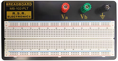 EX ELECTRONIX EXPRESS Solderless Breadboard with Backplate, 3 Binding Posts, 830 Tie Points