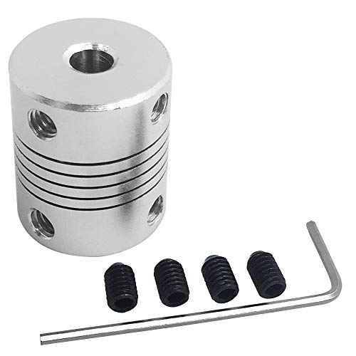 AFUNTA 5 Pcs Flexible Couplings 5mm to 8mm Compatible with NEMA 17 Stepper Motors, Used in Small CNC Machines & 3D Printer Prusa i3 or ORD Bot with 2 Pcs Allen Wrench