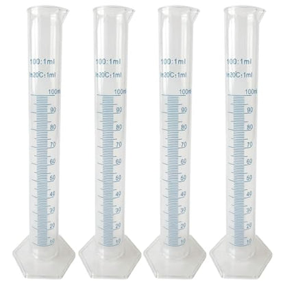 100ml Graduated Cylinder, Scientific Measuring Cup, 4 Pcs, Blue - size: 100ml